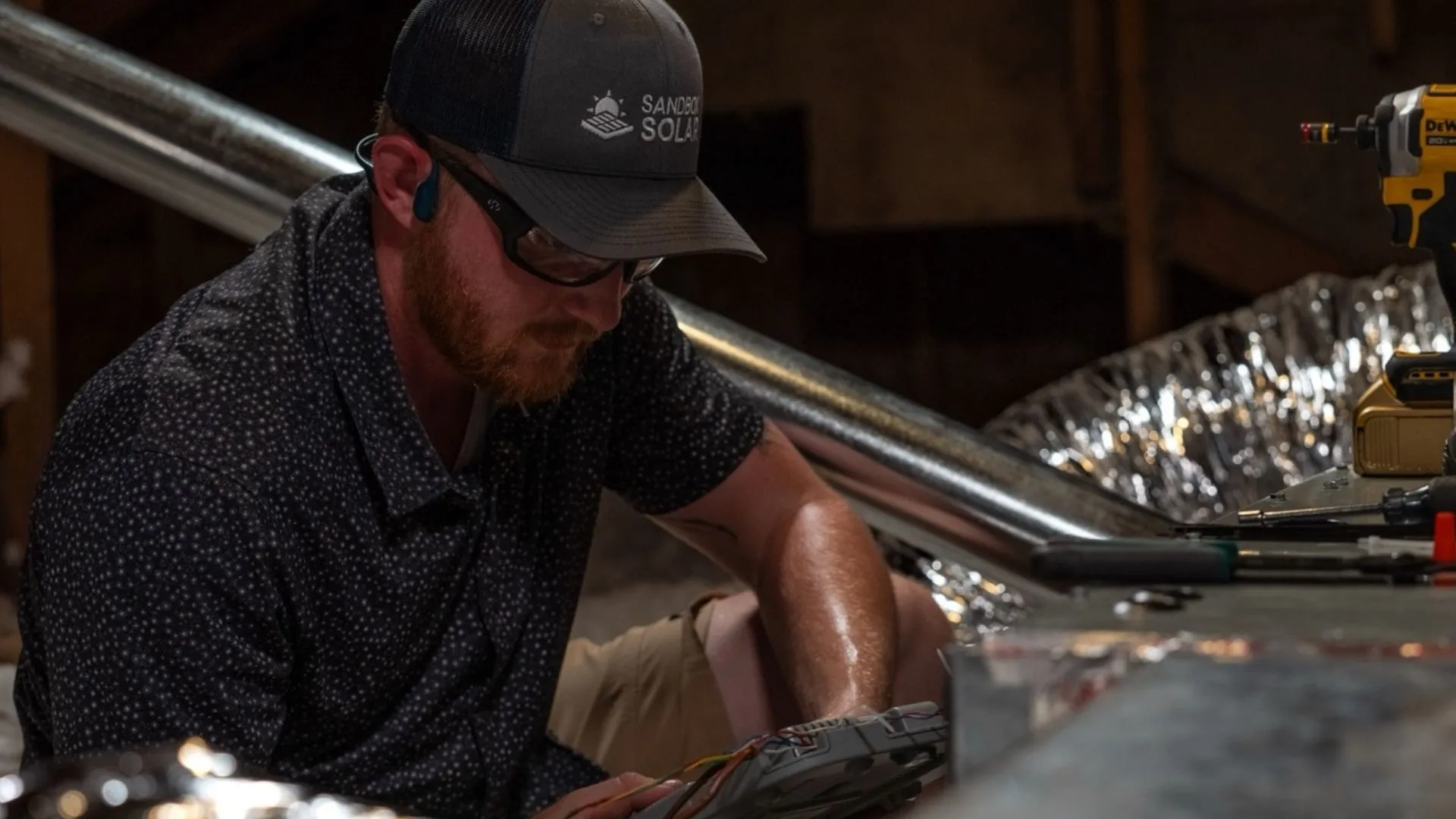 HVAC Technician Checking An Indoor Heat Pump System