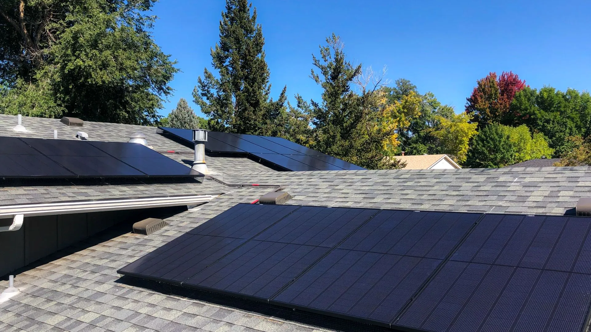 Multiple Residential Solar Panels Installed