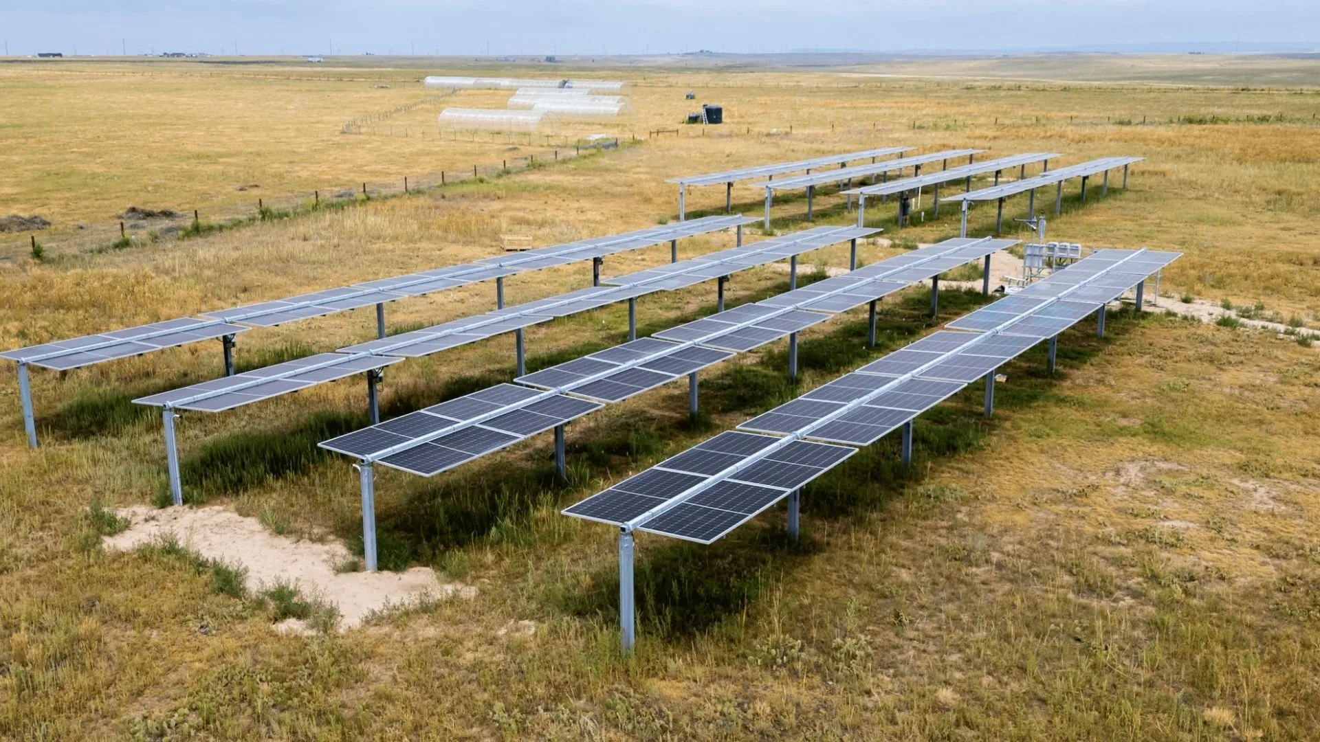 Agrivoltaic Array Installed On Land For Research