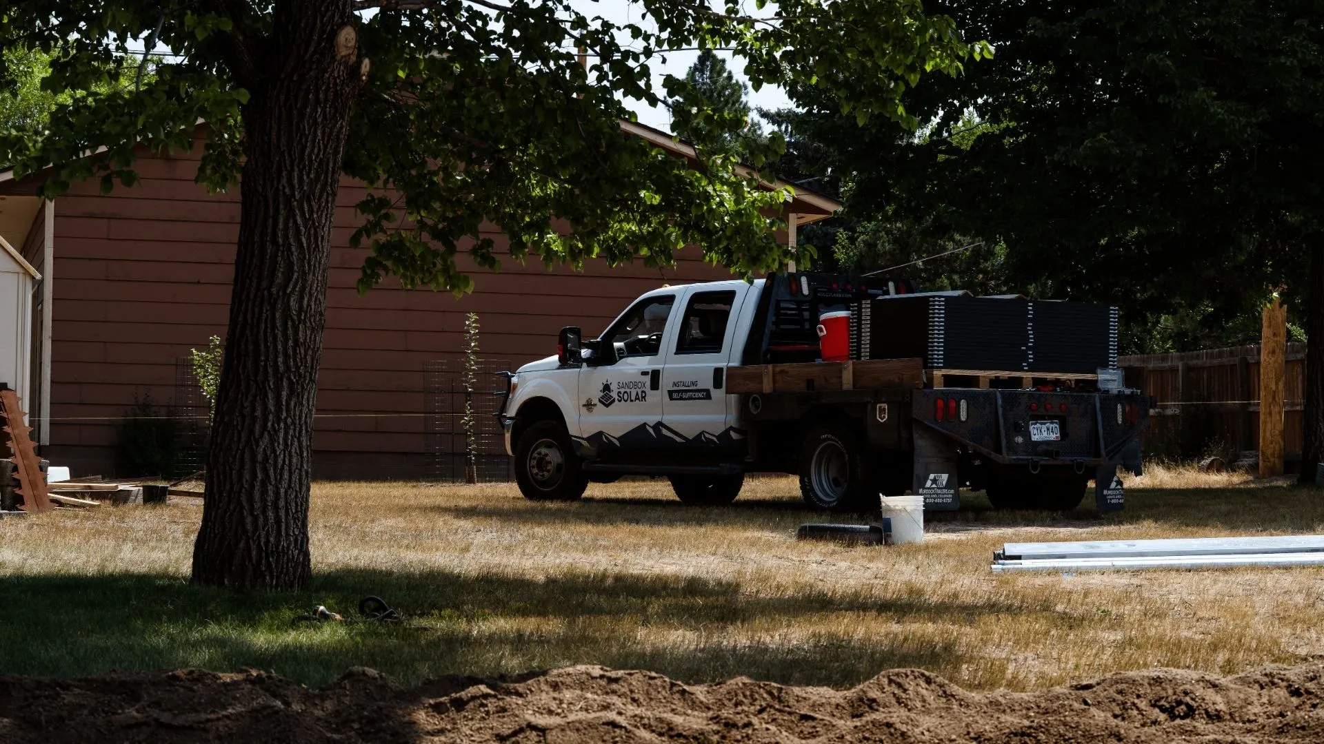Sandbox Solar Truck At A Residential Solar Installation
