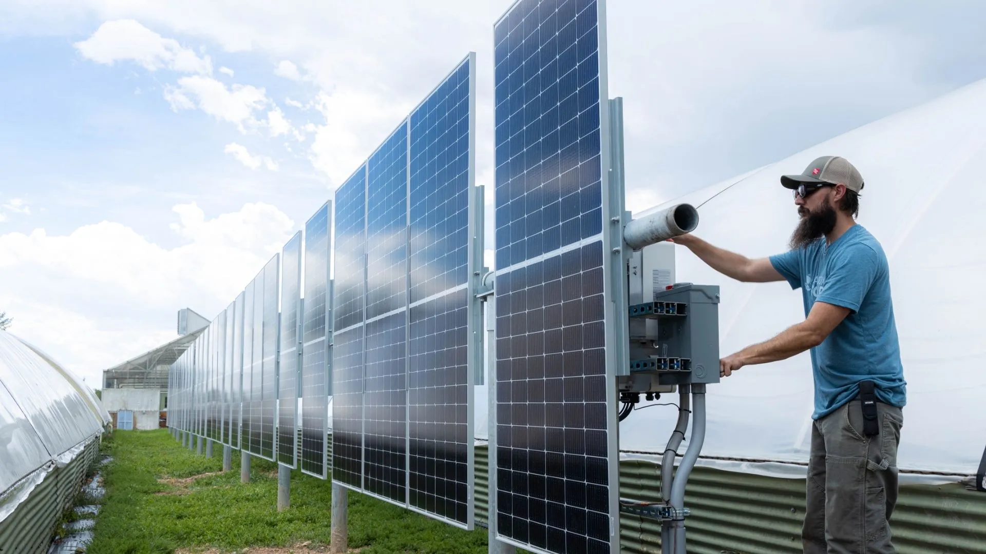 Solar Installer Installing Agrivoltaic Arrays