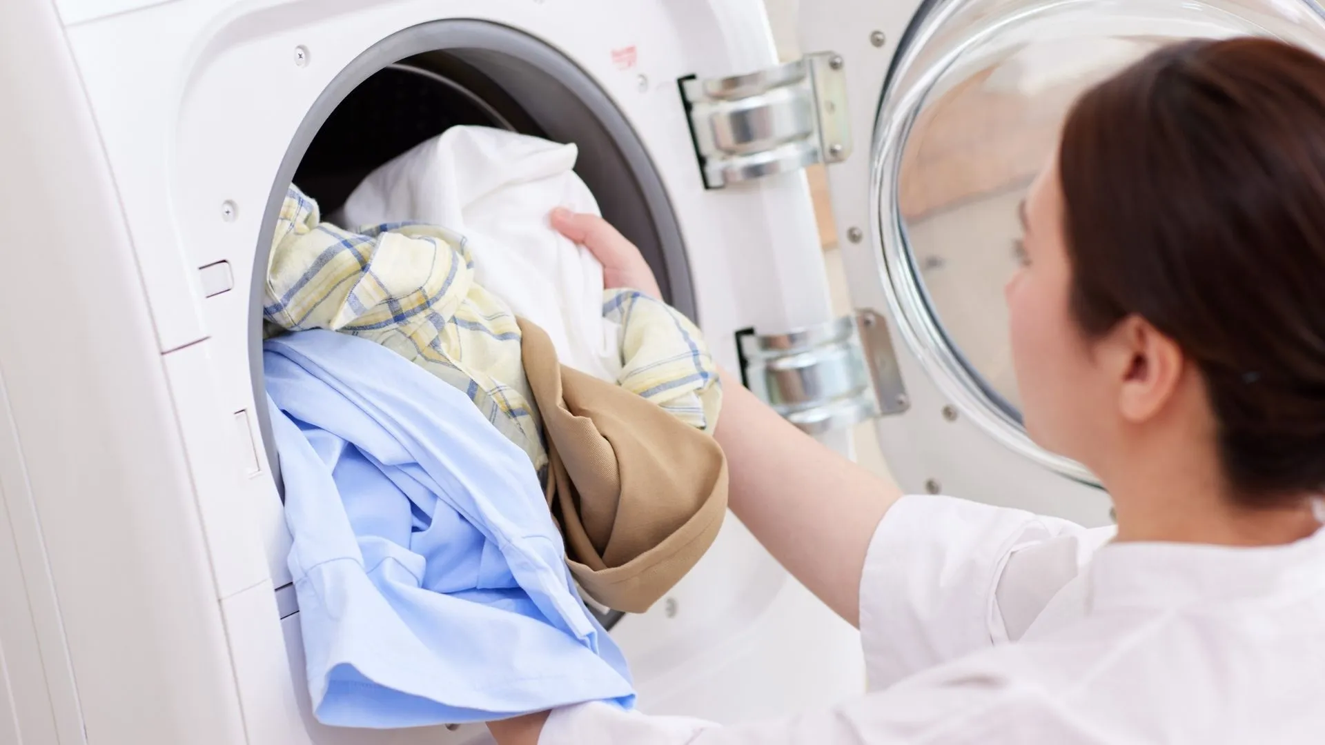Woman Doing Laundry During Off Peak Times
