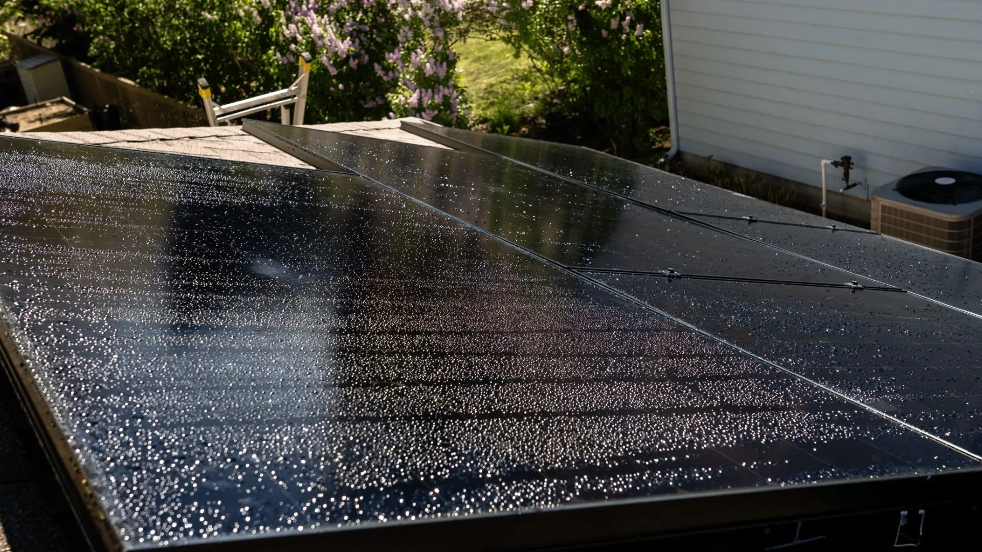 Newly Installed Solar Panel System For A Home