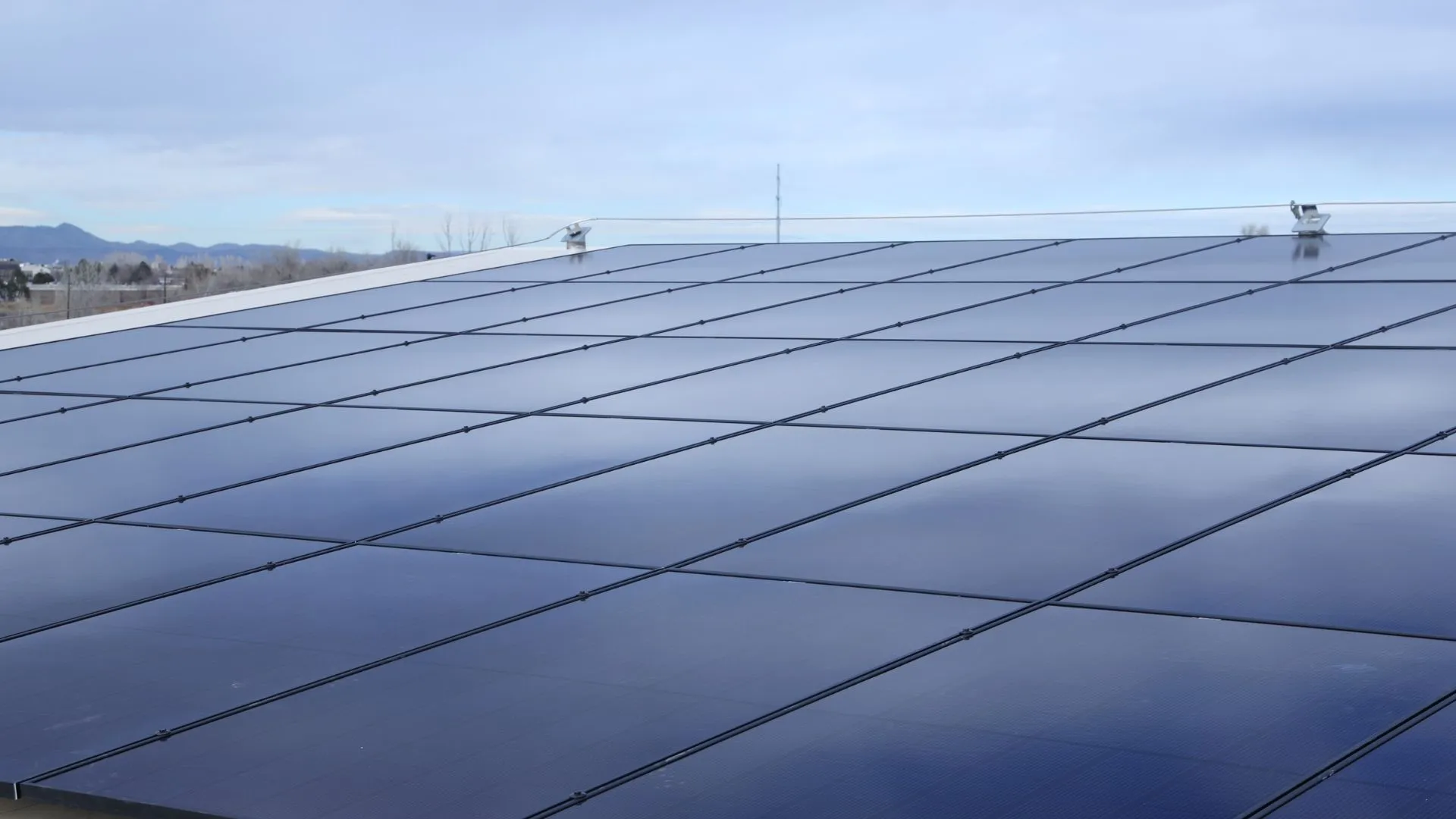 Solar Panels Installed on a Commercial Building